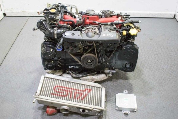 Clean and Compression Tested JDM EJ207 STI Engine with VF30 Single Scroll Turbo, Ecu, TMIC and Harness for Sale | Ref: Ej207 Single Scroll V7