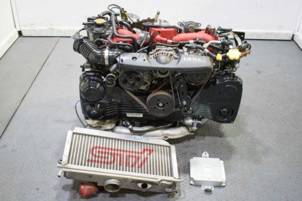 Clean and Compression Tested JDM EJ207 STI Engine with VF30 Single Scroll Turbo, Ecu, TMIC and Harness for Sale | Ref: K1845