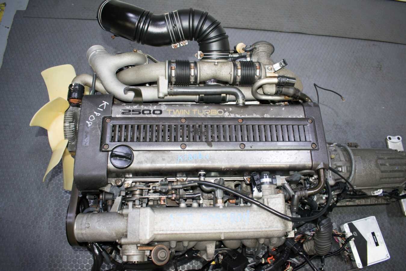 Used JDM 90-95 Toyota Soarer 1JZGTE Rear Sump Twin Turbo Non VVTi Engine fits Chaser Supra MKIII with Automatic Transmission, ECU - Image 3